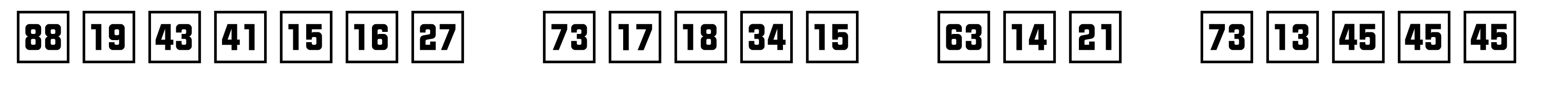 Numbers Style Two Square Positive